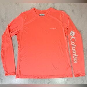 LIKE NEW Columbia Omni-Shade™ Neon Coral Sun Shirt Size Large